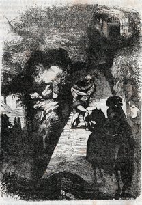 Strijd tussen Roland en Rodomont - gravure uit 1851 van 
