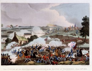 Het Britse leger in actie op het slagveld van Waterloo, 18 juni