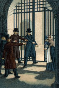 De vier sergeanten (Bories, Pomier, Raoulx en Goudin) van La Rochelle beschuldigd onder de Restauratie van het willen omverwerpen van de monarchie en geguillotineerd in 1822. Hun misdaad is het behoren tot de Charbonnerie (Carboneria).