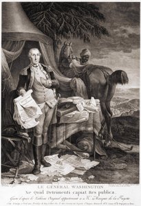 De Generaal Washington (1732 - 1799), gegraveerd naar het originele schilderij dat toebehoort aan de Markies de la Fayette