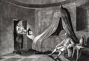 De IJzeren Masker in zijn gevangenis op het eiland Sainte-Marguerite door Unknown artist