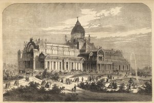 Het Paleis van Industrie in Amsterdam in 1864 (verwoest door een brand in 1929) - Nederland, Amsterdam. Het Paleis voor Volksvlijt door Unknown artist