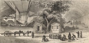 Het wijnpakhuis in Parijs in 1861 door Unknown artist