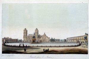 De Zocalo: Het grote plein van Mexico-Stad. In "Het oude en moderne kostuum" door Unknown artist