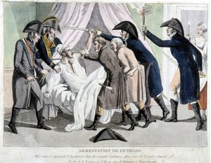De arrestatie van Pichegru - gravure door Unknown artist