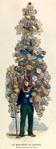 De mandenverkoper in Parijs in de 19e eeuw - privécollectie door Unknown artist