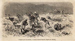 De karavaan van dragers van Henry Morton Stanley