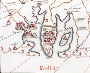 Het eiland Malta, met Fort St. Elmo door Unknown artist