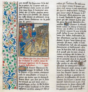 Het gerechtelijk duel van Jacques le Gris en Jean de Carrouges. Bloemenrand.