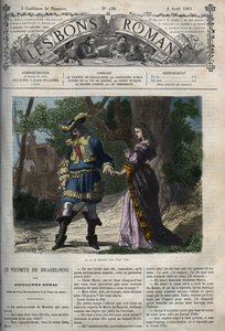 Het laatste gesprek van Marie Mancini (1639-1715) met Lodewijk XIV (1638-1715) voor zijn vertrek van het hof naar Brouage op 22 juni 1659, de ballingschap georganiseerd door kardinaal Mazarin om hem weg te houden van de koning - Illustratie uit 