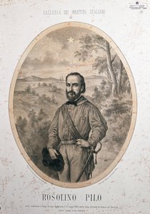 De patriot Rosolino Pilo (afdruk) door Unknown Artist