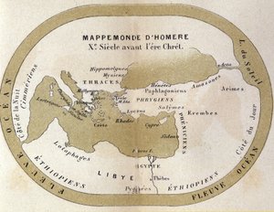 De wereldkaart van Homerus. 9e eeuw v.Chr. door Unknown artist