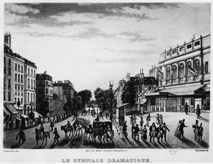 Theater: het Dramatische Gymnasium van Boulevard Bonne Nouvelle door Unknown artist