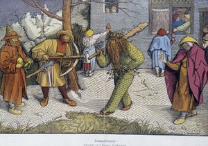Theater Spelen: Carnavalsdag - repro van een document op breughel hout door Unknown artist
