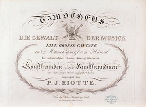 Titelpagina van bladmuziek van Timotheus door G F Handel (1812)