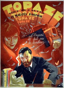 Topaze, toneelstuk van Pagnol, ca. 1930-1940 (affiche)