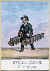 Reizende vogelhandelaar - Gravure uit de 19e eeuw door Unknown artist