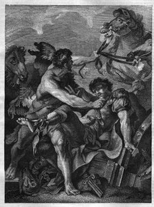 Twaalf werken van Hercules: Diomede gedood door Hercules en opgegeten door zijn eigen paarden door Unknown artist