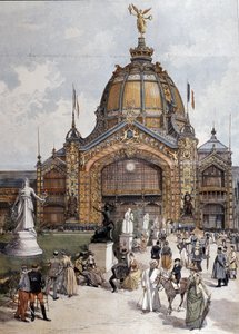 Universele Tentoonstelling, Centrale Koepel in Parijs gravure van 1889