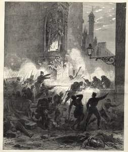 Opstand door de Republikeinen in Catalonië: gevechten in Barcelona in de nacht van 25 op 26 september 1869 - Sexenio Democrático (zes democratische jaren) - Spanje onder het bewind van generaal Francisco Serrano 1869/1870 - Republikeinse opstand in Catalon