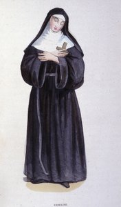 Ursuline. Gravure uit een album over religieuze orden, Parijs door Unknown artist