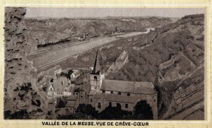 Vallei van de Maas: uitzicht op Creve Coeur (Creve-Coeur of Crevecoeur), Wallonië, België door Unknown artist