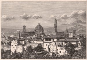 Uitzicht op Florence in de 19e eeuw