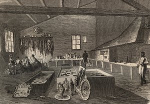 Zicht op de galvaniseerwerkplaatsen van de heer Gueyton. door Unknown artist