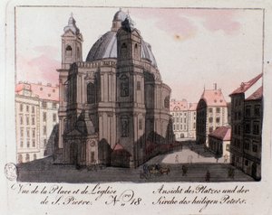 Uitzicht op het St. Pietersplein in Wenen, Oostenrijk door Unknown artist