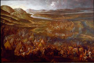 Uitzicht op de Slag bij Wenen op 12/09/1683 op de heuvel van Kahlenberg door Unknown artist