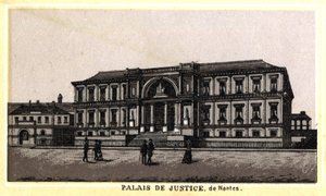 Uitzicht op het Paleis van Justitie van Nantes (Loire-Atlantique, Pays de la Loire), Frankrijk