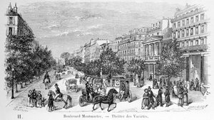 Uitzicht op het Variété Theater aan de Boulevard Montmartre.