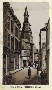 Uitzicht op de klokstraat in Dinan (Côtes-d