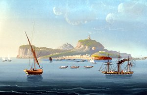 Uitzicht op het eiland Capri. 1830. Anoniem schilderij