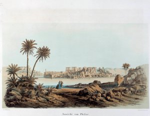 Zicht op het eiland Philae in Egypte. 19e eeuw Parijs, Collège de France door Unknown artist