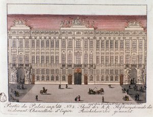 Zicht op het deel van het Keizerlijk Paleis genaamd de Kanselarij van het Rijk in Wenen door Unknown artist