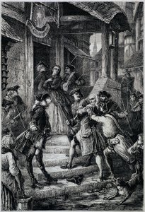 Voltaire (1694 - 1778) gearresteerd in Frankfurt in 1753 op bevel van Frederik II - in Histoire de France van de vroegste tijden tot 1789 door M. Guizot door Unknown artist
