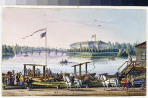 Uitzicht op het paleis op het Kamenny-eiland in Sint-Petersburg door Unknown artist