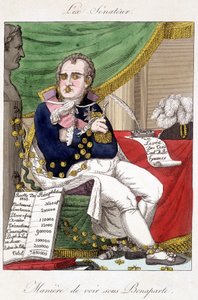 Weg van zicht onder Bonaparte: militaire uitgaven - karikatuur