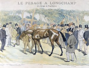 Wegen bij Longchamp en een groep paardeneigenaren