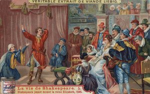 William Shakespeare speelt voor koningin Elizabeth I en aan haar hof