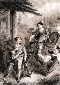 William Tell zou de baljuw Gessler hebben neergeschoten in de patriottische Zwitserse legende door Unknown artist