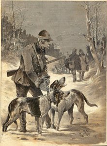 Houtjacht naar de aquarel van Gide. 1892