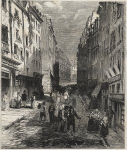 Werken rue de la Montagne Sainte-Genevieve in het 5e arrondissement van Parijs in 1858 door Unknown artist