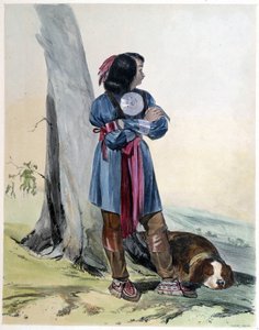 Jonge Huron indiaan en zijn hond - in "Shyth