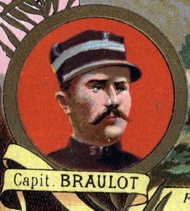 Portret van kapitein BRAULOT, kapitein van de marine-infanterie, die stierf op het Ereveld in Bonna, Soedan in 1897