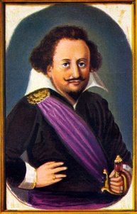 portret van Carl Gustaf Wrangel (chromnolithografie)
