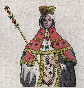 Portret van Eudokia (of Eudocia) Ingerina (Eudocia Ingerina) (ca. 840 - ca. 882) vrouw van de Byzantijnse keizer Basil I - gravure uit 