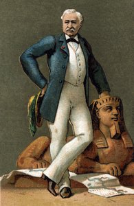 Portret van Ferdinand de Lesseps (1805-1894), Franse diplomaat en bestuurder, in 1885. door Unknown artist