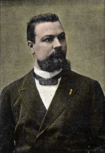 Portret van Gerard Encausse, bekend als Papus occultist, medeoprichter van de Martinistenorde (1865-1916). door Unknown artist